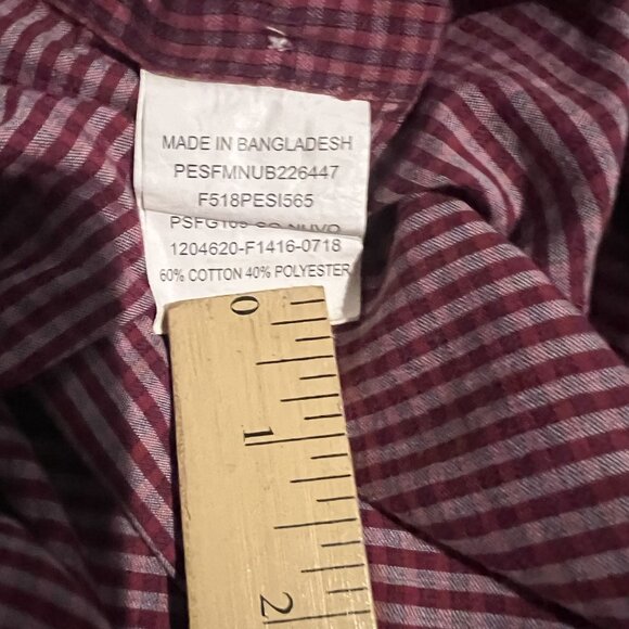 Peter England Nuvo Fit Red & Black Checked Cotton-Blend Mens Long Sleeve Shirt E - Picture 5 of 10
